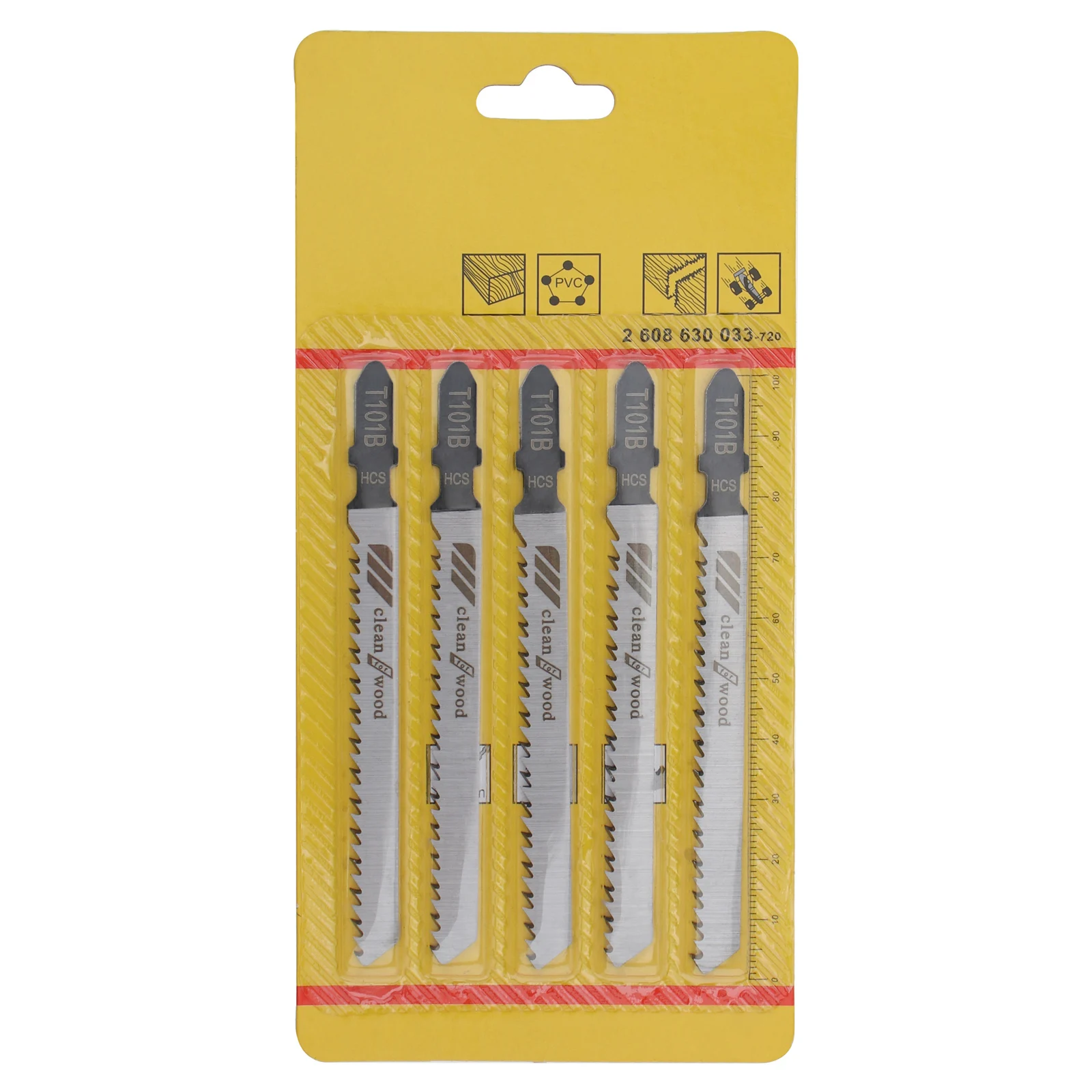 5pcs/set T101B 100mm Jig Saw Reciprocating High Carbon Steel Straight Cutting Tool for Woodworking Plastic Wood Metal