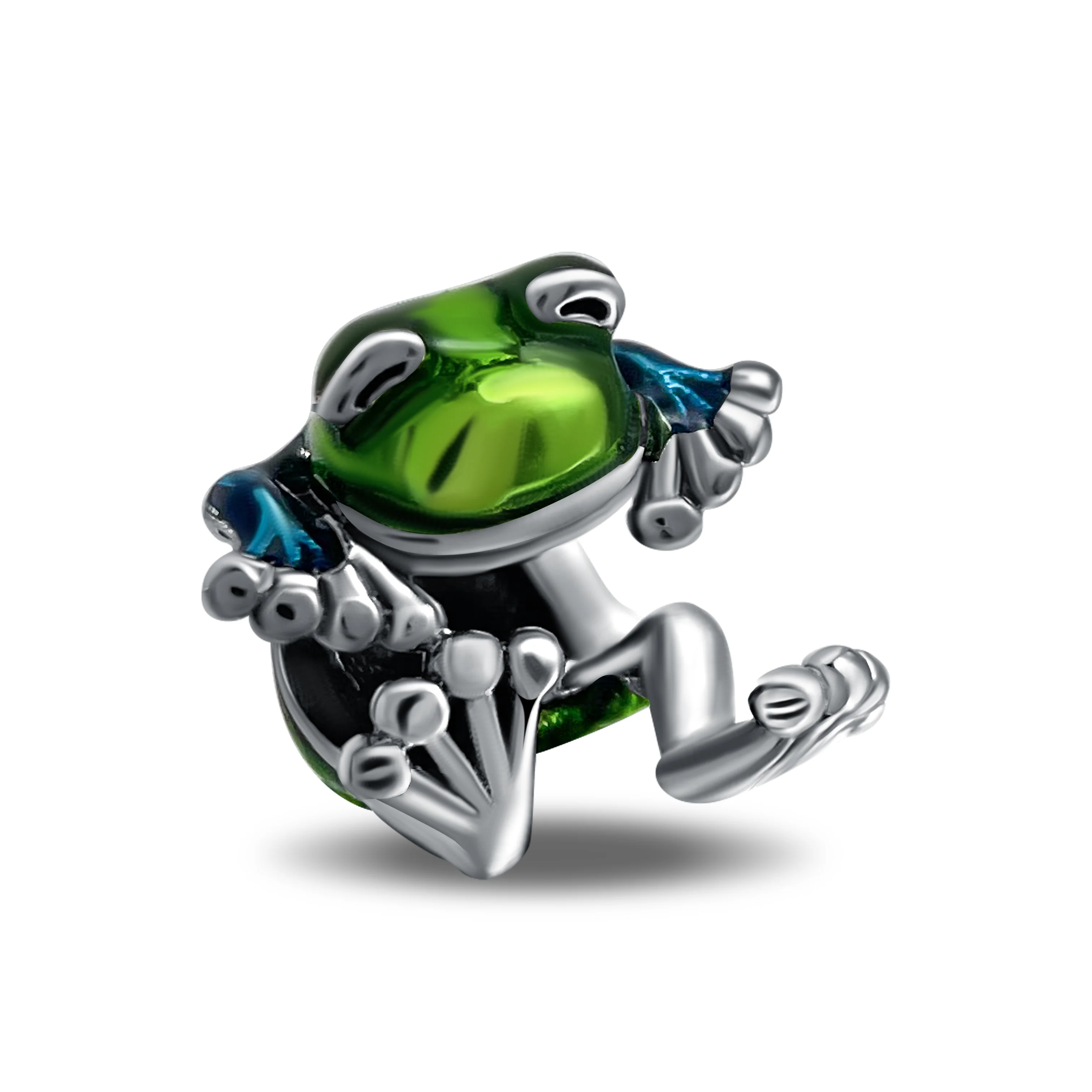 Silver Jewelry 925 Sterling Silver Green Coconut Tree Frog Clover Dangle Charm Beads Charms DIY Bangle Necklace Fine Jewellery Gift