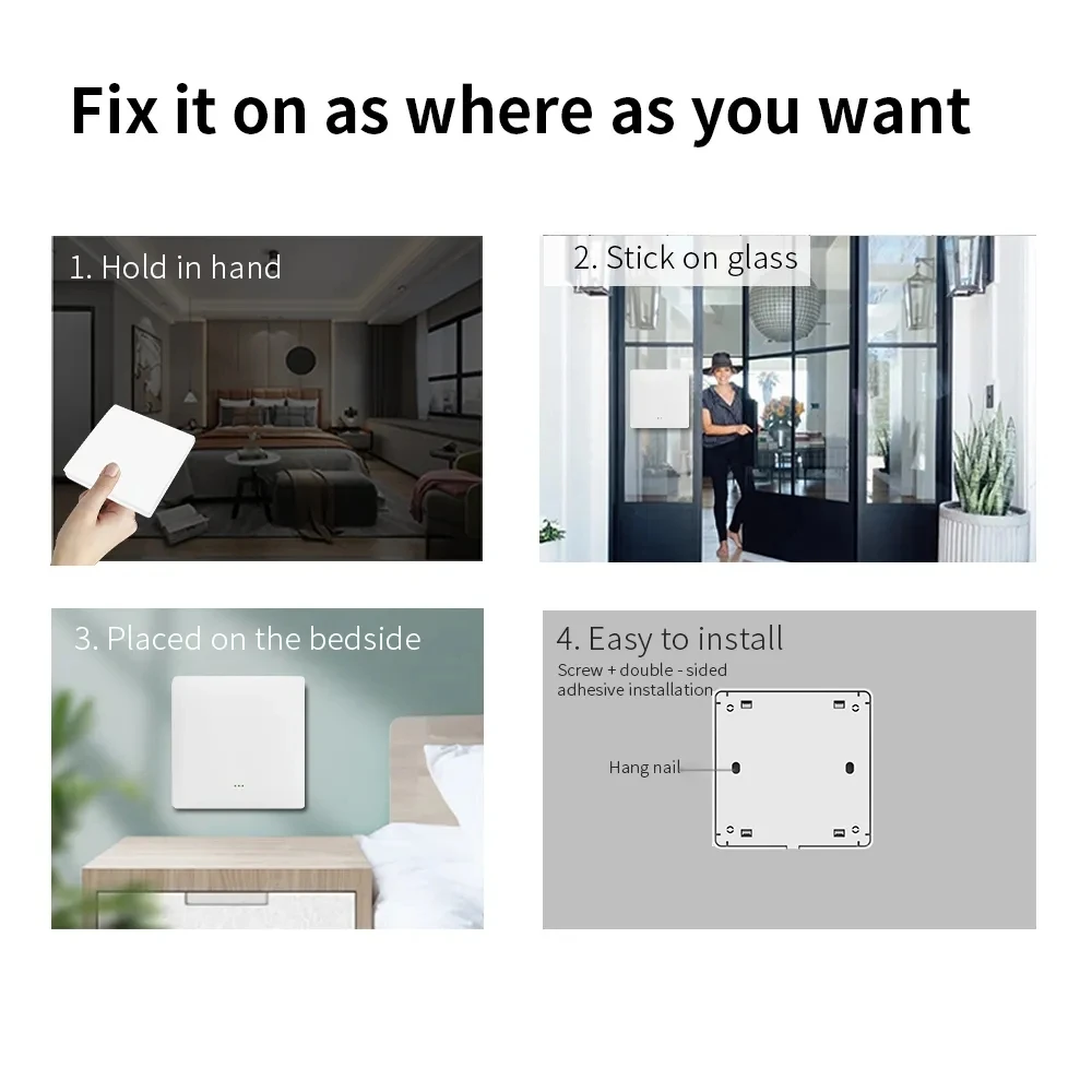 Zigbee 스마트 조명 스위치 푸시 단추 투야 앱 리모컨, 스마트 홈 자동화, 알렉사 구글 어시스턴트로 작동