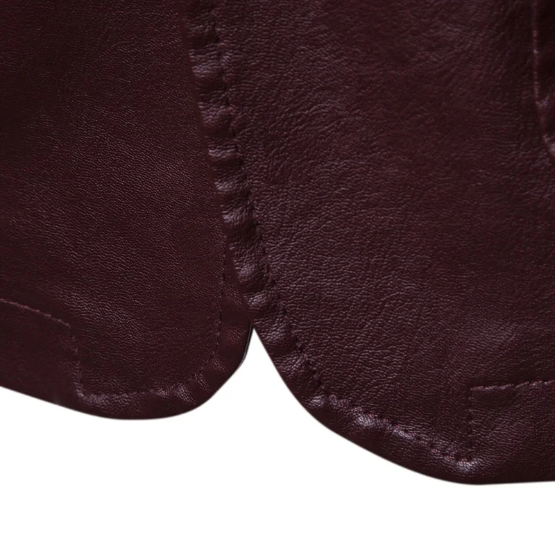 Autumn and winter hot men's lapel leather jacket pu leather jacket warm washed leather jacket(Faux Leather))_voghion.com