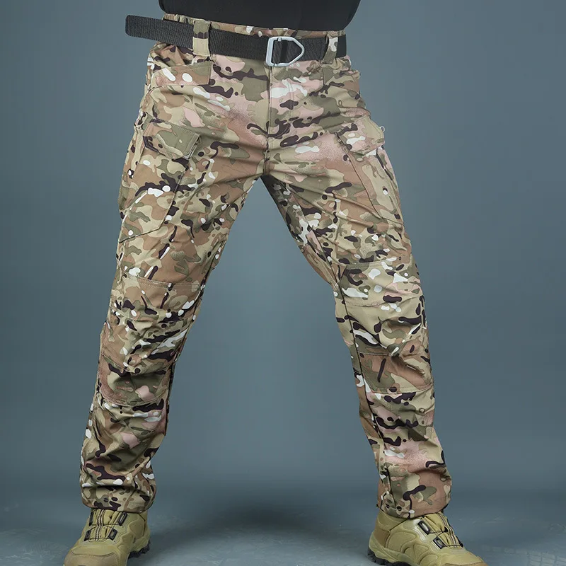 Men's Autumn Polyester Black Yellow Thin Casual Military Cargo Pants main image 1