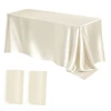 Tablecloth Satin Rectangular Table Overlay Cover Bright Silk Tablecloth Smooth Fabric for Wedding Banquet Table Decoration Ivory 1