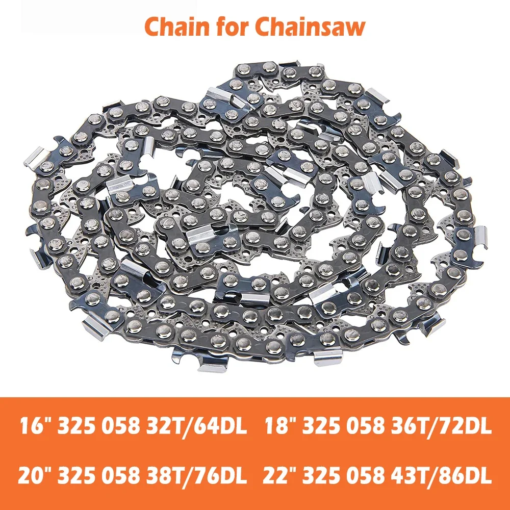 16/18/20/22inch 325 Pitch .058 Gauge Chainsaw Chain 64/72/76/84/86 Drive Link for Many Model