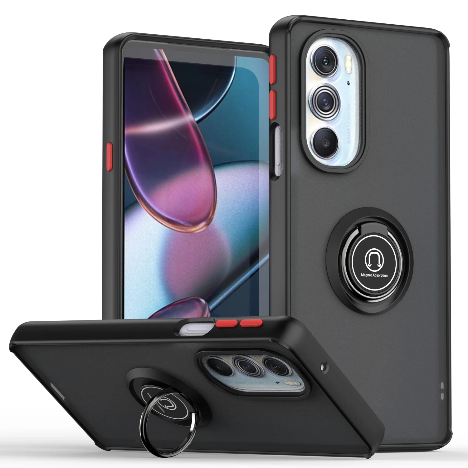 

Мягкий чехол для Motorola Edge 30 Pro, магнитный автомобильный держатель-кольцо на палец, чехол для Moto Edge 20 Lite/Edge 20 Pro/Moto Edge 2021