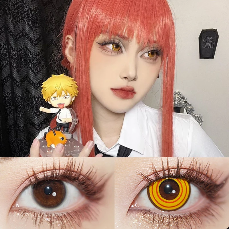 Lentes de Contato Amarelas Anuais com Grau - Cosplay Makima - imagem 2