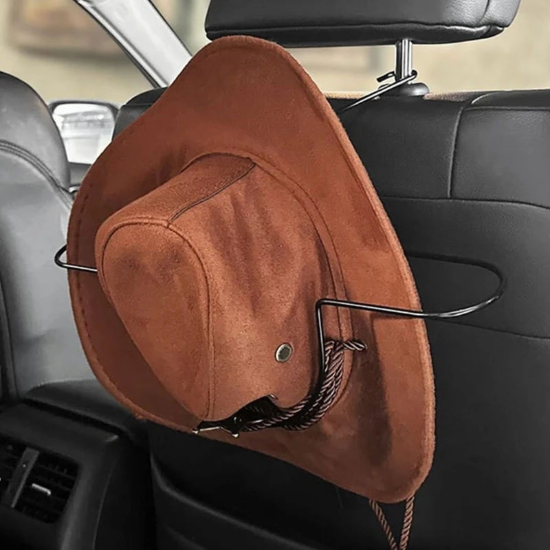 Adjustable Size Car Hat Hanger Storage Solution for Multiple Cowboy Hat Auto Interior Accessories, Preserves Shape