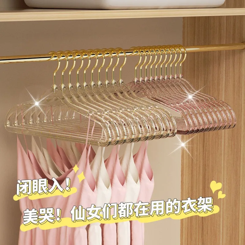 Acrylic Transparent Glitter Hanger with No Trace, Anti Slip, and Non Bulging Features for Storing Fairy Clothes 2