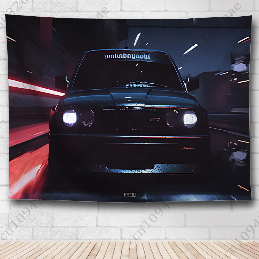 Blau R-Rot Auto E-E30 Flagge Wandteppich Kreatives Muster Foto Wohnzimmer Wandkunst Wandteppich Dekor Party Outdoor Dekorieren Banner – Detail 21