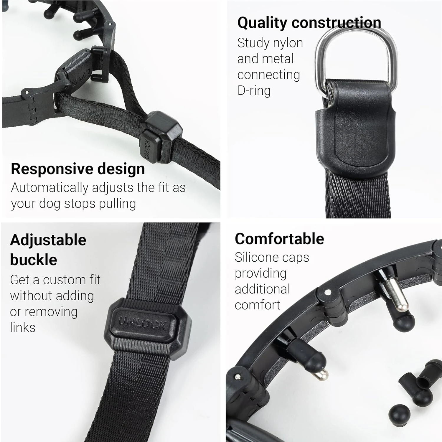 Dog Prong Collar for No-Pull Training Quick-Release Buckle Adjustable Pinch Collar Dog Training for Large dog collar pet collar