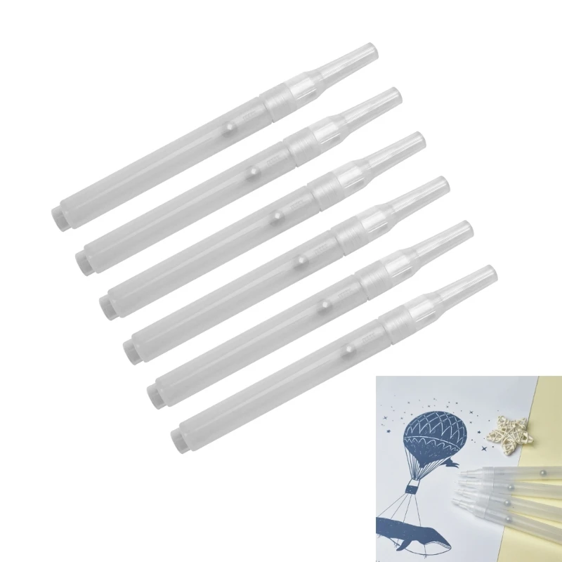 6Pcs Klare Leere Pinsel Stift Nachfüllbare Acryl Leere Marker Stift Leere Farbe Stift Für Malerei auf Papier Holz Stoff leinwand – Detail 10