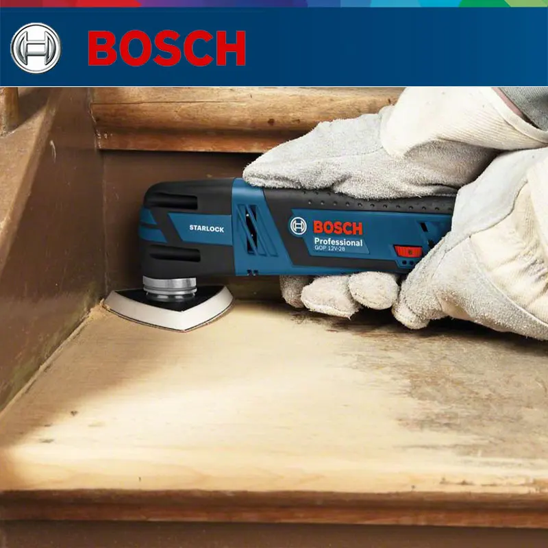 Фото Бесщеточный беспроводной колеблющийся мультиинструмент Bosch GOP 12V-28 20000 ОБ/мин Электрический резак шлифовальный станок профессиональные электроинструменты для деревообработки №3