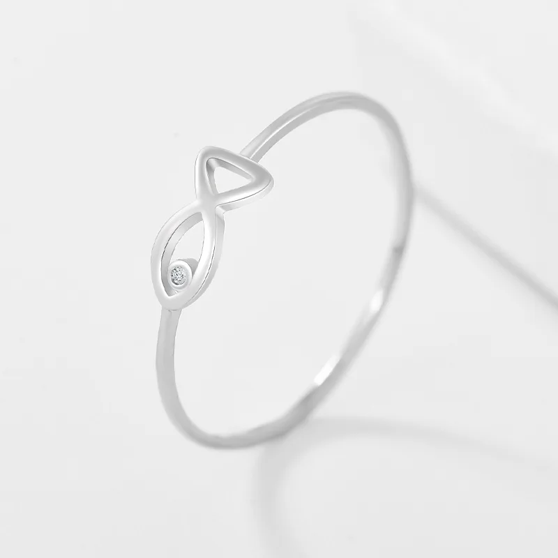 Sterling Silver Hollow Fish Rings For Women silver ring silver rings