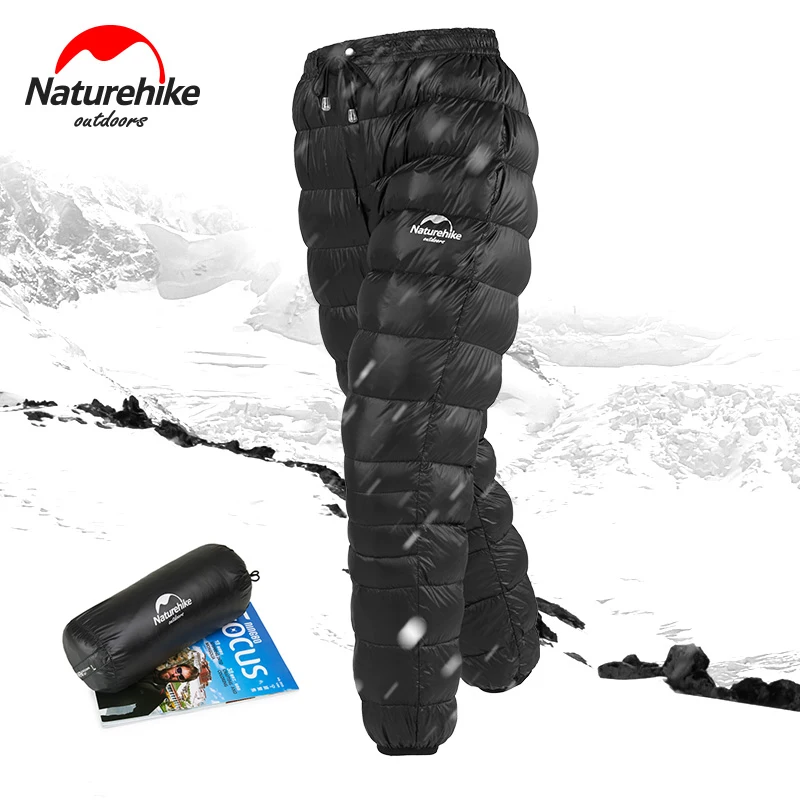 Naturehike Outdoor Down Pants Waterproof Wear Ultralight Thermal Hiking Pants Camping Warm Winter Goose Down NH18K210-K hiking pants