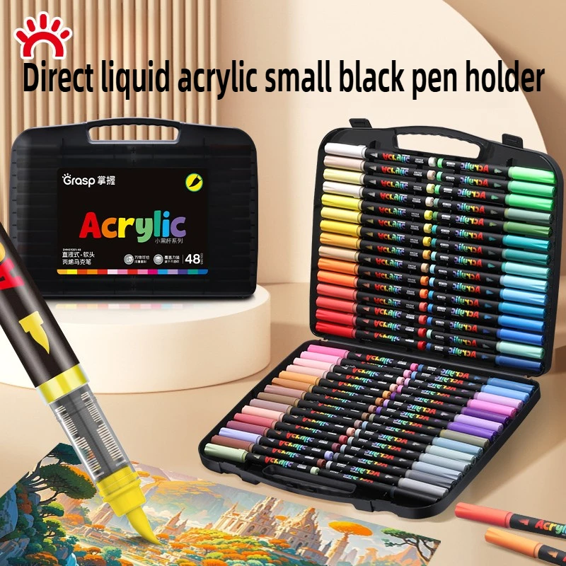 84/12 Colors Acrylic Marker Pens Waterproof Pen Soft Brush Nib Student Art for Glass Stone Metal School Art Supplies Stationery