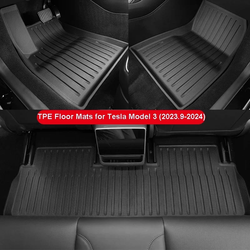Floor Trunk Mats For Tesla Model 3 Full TPE 3D Anti-Slip All-Weather Front Rear Luggage Mats Car Foot Pads Accessories car floor mats,floor mats