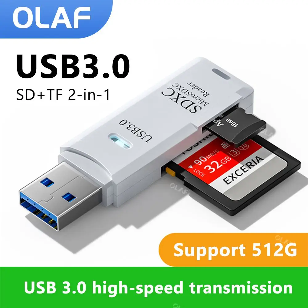 USB 3.0 Card Reader Micro SD TF Memory Card Reading Adapter High Speed 2 IN 1 Card Reader For Phone PC Laptop Accessories U disk