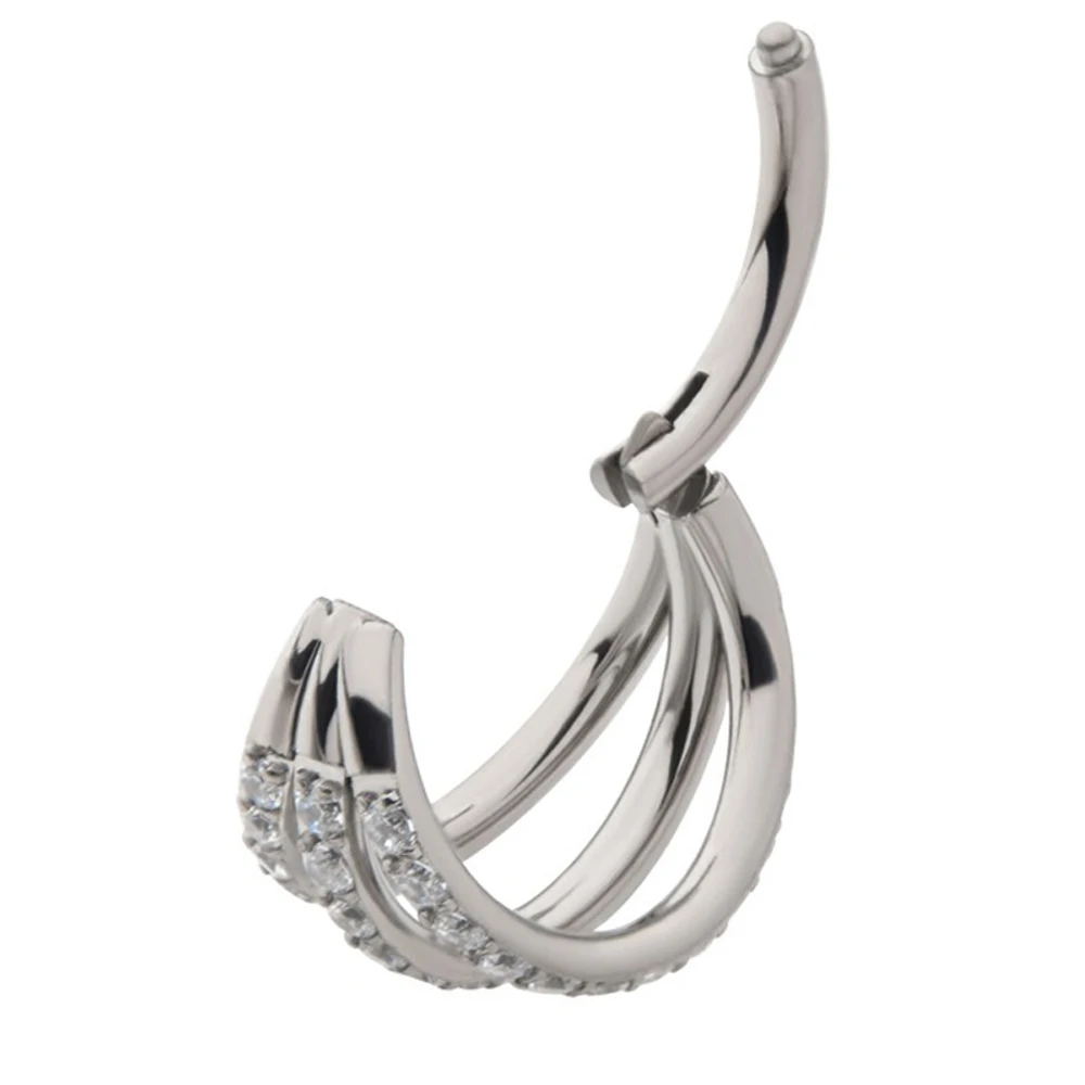 Titanium Hinged Segment Nose Ring Septum Clicker Daith Earrings Hoop Ear Cartilage Tragus Helix Piercing Jewelry 16G nose rings,piercing jewelry,body piercing earrings,ear piercing jewelry,hoop earrings,body piercing jewelry,body jewelry