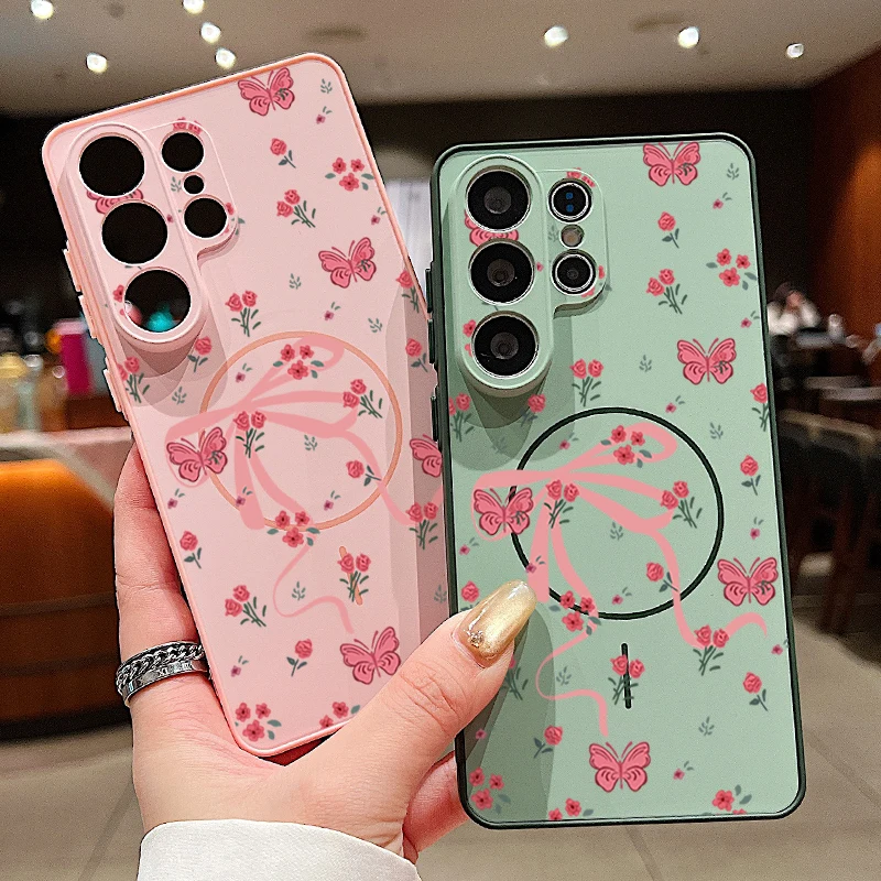 Butterfly Flowers Magnetic Phone Case Cover
