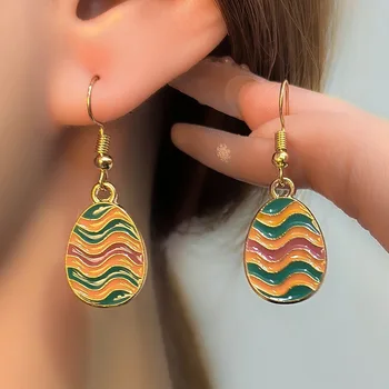 Korean Fashion Colorful Egg Earrings For Women Jewelry 2025 Trending New Women's Cute Holiday Dopamine Color Water Drop Earrings