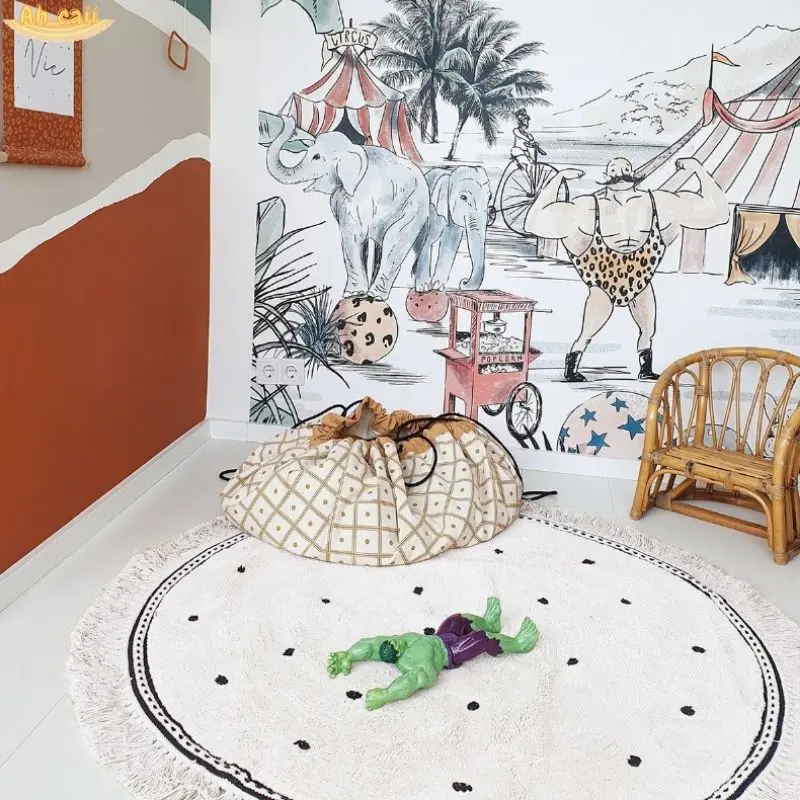 White Fluffy Carpet For Living Room Hairy Nursery Play Mat For Children Soft White Foot Mat  Dot Plush Bedroom Rug With Tasselsl 2