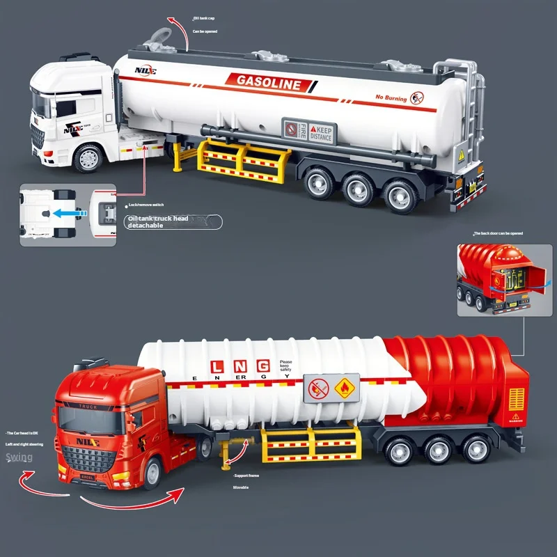 Children's Cartoon Toy Inertial Tank Transport Vehicle Engineering Car Model Inertial Car Model Children's Gift Car Toy - 2