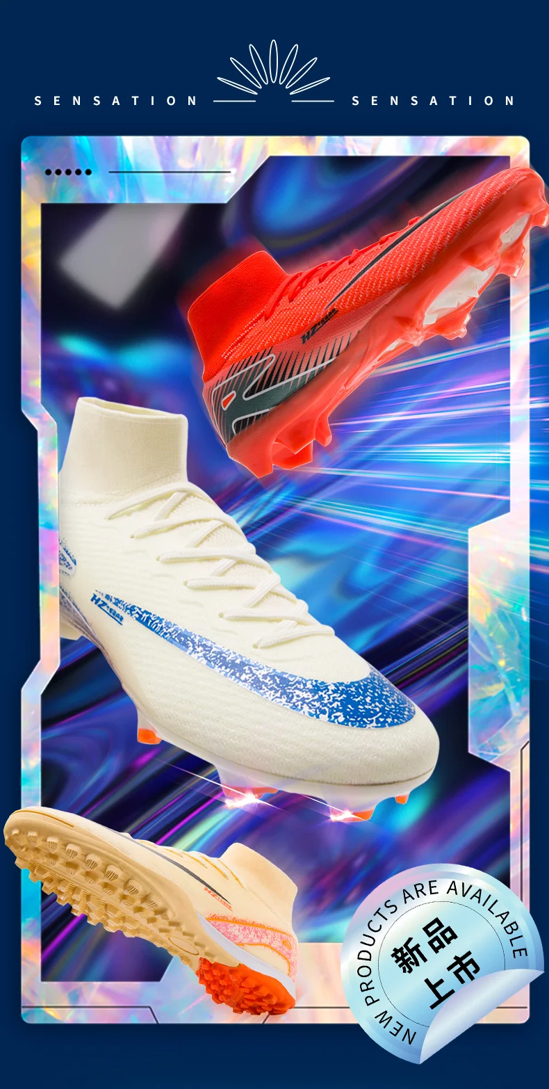Men Football Boots High Quality Soccer Shoes 2025 New Ultralight FG/TF Soccer Cleats High Top Grass Training Football Boots