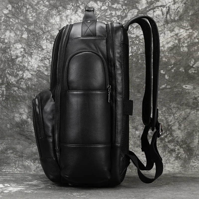 Cow Leather Backpacks Men Laptop Rucksack Shoulder Bag Mochilas Cowhide Genuine Leather Male Bag School Bag for Man Travel Bag 4