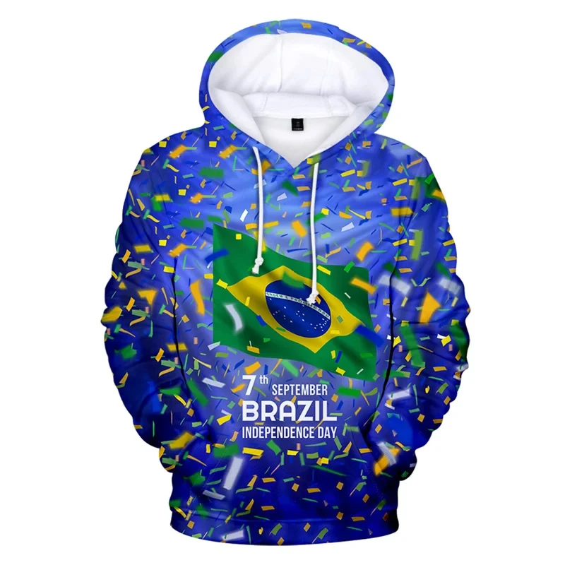 thumbnail image 1 of Sudadera con capucha del Día de la Independencia de Brasil con estampado 3D para hombres y mujeres, sudadera informal de manga larga, camisetas de gran tamaño para hombres, 1 of 5