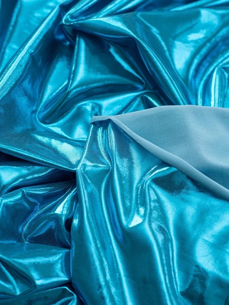 Silver Metallic Gloss Reflective Fabric for Elegant Evening Wear and DIY Projects