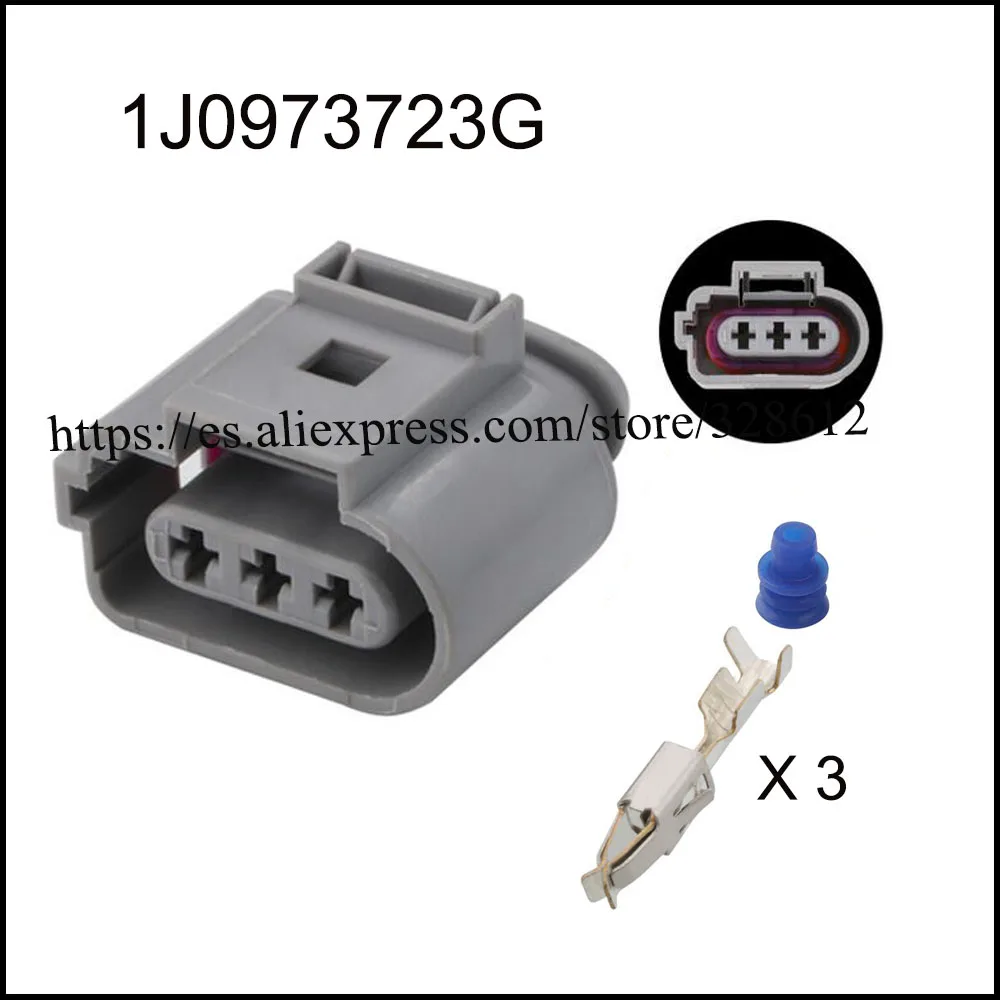 

100set 1J0973723G car wire female cable Waterproof sheath 3 pin connector automotive Plug include terminal seal DJ7035B-3.5-21