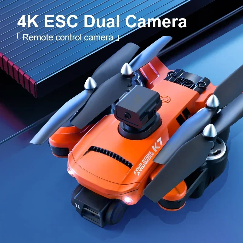 

4K Profesional Camera LED Obstacle Avoidance Brilliant Light 2.4G Signal Anti-Shake Foldable Quadcopter Dron New K7 Drone