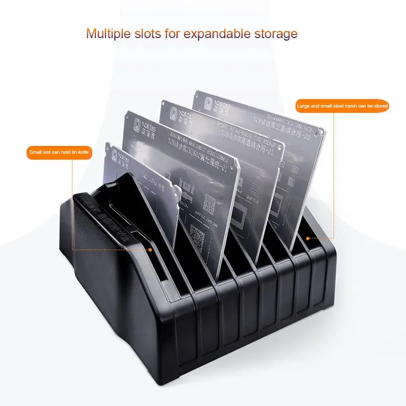 YCS-W08 BGA Stencil Storage Box For Mobile Phone Motherboard IC Chip Rework Tin Planting Steel Mesh Template Store Holder Tool 3