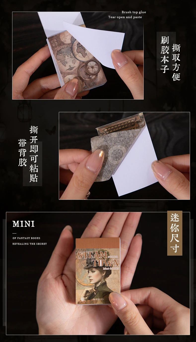 50 Stück Vintage Diy Scrapbooking Zubehör Dekor Aufkleber Junk Journal handgemachte Planer Collage Material Schreibwaren – Detail 7