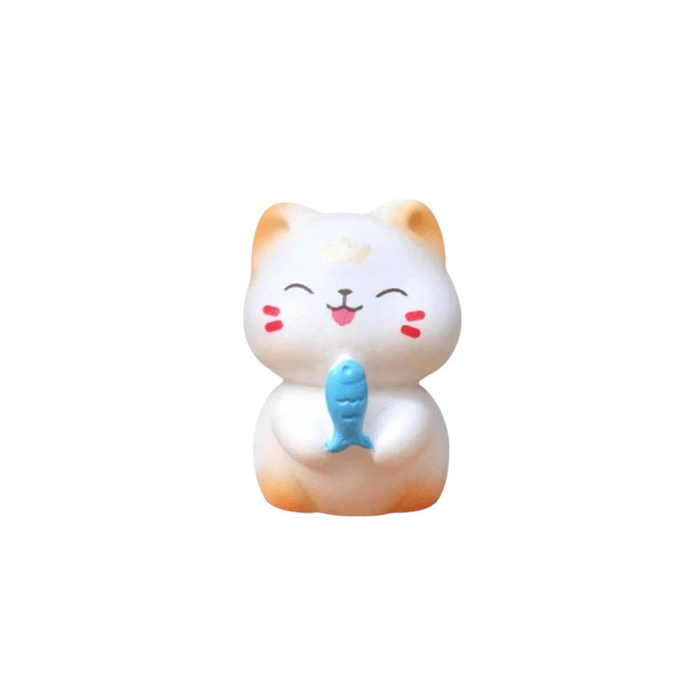 Charming DIY Cartoon Cat Resin Figurine - Kawaii Animal Home Decor Ornament
