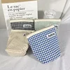Large Capacity Plaid Fabric Storage Bag Portable Clutch Make Up Pouch Fashion Coin Key Bag Sanitary Napkin Pads Zipper Pouch 1