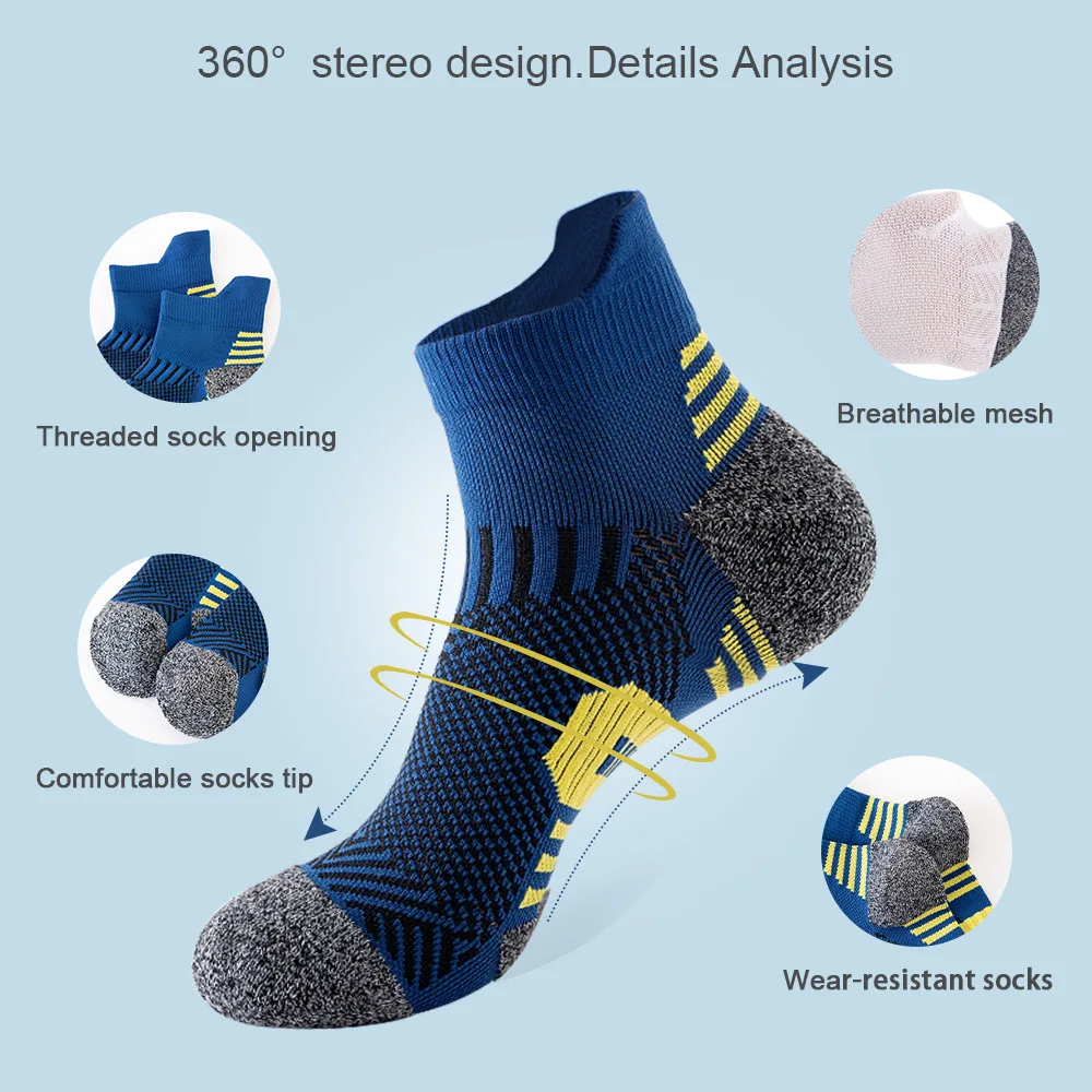 9/3 Pair Professional Fitness Sports Socks Towel Bottom Non-Slip Running Socks Men Women Quick-Drying Basketball Training Sox Best Sellers In Accessories