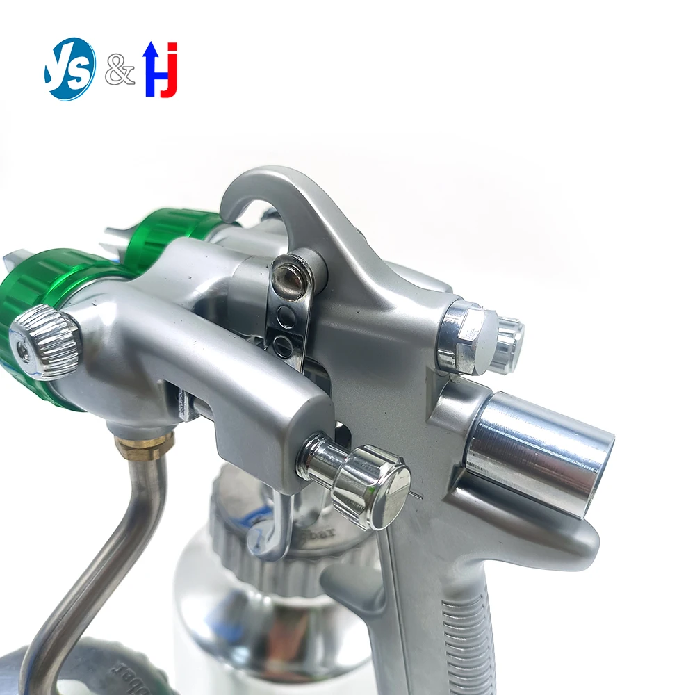 Dual Head Pressure Feed Chrome Spray Gun Double Nozzle For Laser Color