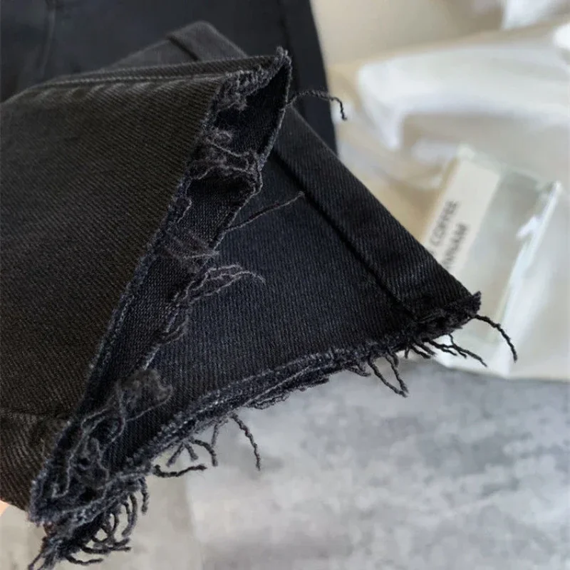 여성용 슬림 핏 바지, 하이 웨이스트 샷, 주머니가 있는 블랙 청바지, 스키니 바지, 무료 배송, 저렴한 Z 카우보이 의류