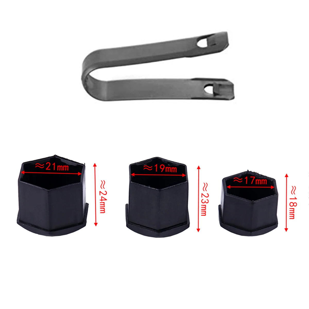 17MM Wheel Lug Nut Covers Bolt Caps Compatible With Audi BMW Mercedes With Removal Tool 20PCS (Black