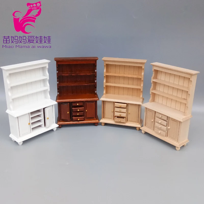 Dollhouse Furniture Three Layers Display Cabinet Ornaments Mini Doll House Furnishing 1:12