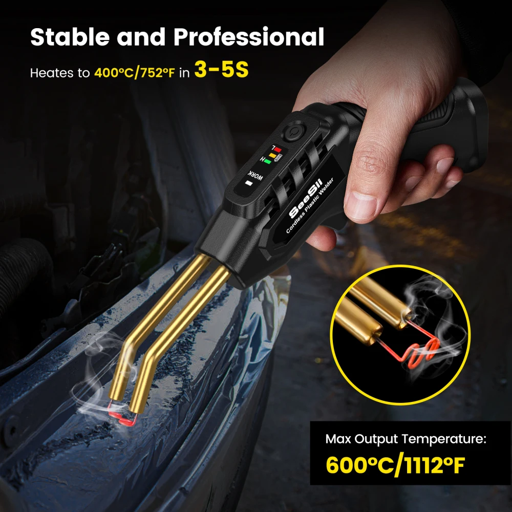 40W Plastic Welders Kit Hot Stapler Plastic Welder Heat Gun 4.0Ah Soldering Iron