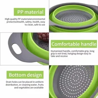 Panier égouttoir pliant en Silicone, 2 pièces, passoire pliable pour fruits et légumes, passoire de cuisine pour aliments, pâtes, ustensiles de cuisine, dispositif de vidange 3