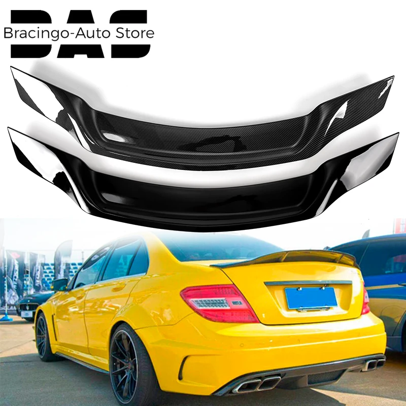 

Подходят для Mercedes Benz C Class W204 C250 C300 2008-2014 Седан 4 двери задний багажник спойлер крышка крыло глянцевый черный