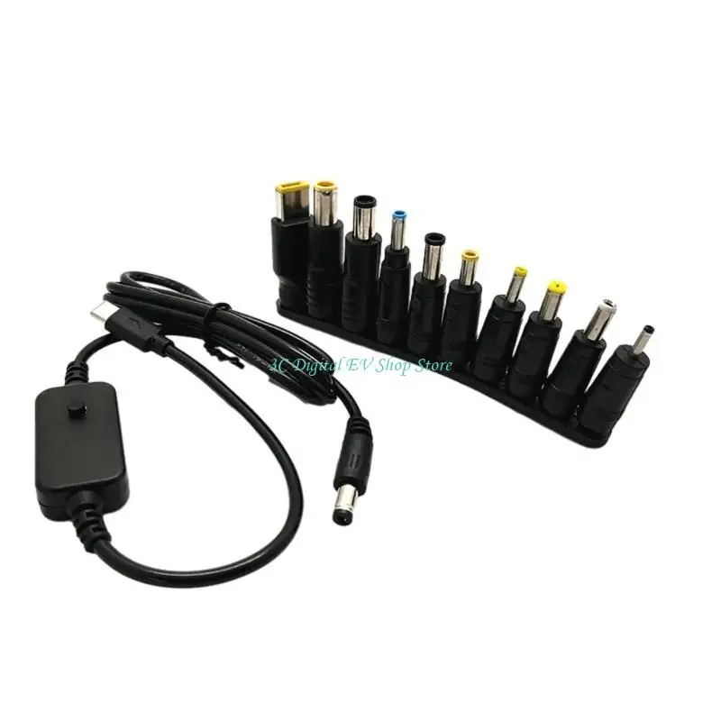 E74D PD TODC 어댑터 케이블 5V 9V 12V 15V 20V 조정 가능한 Typec TODC 10 어댑터 코드