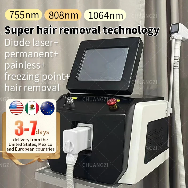 

Profession 808nm Diode Hair Removal New Handle Touch Screen Ice Platinum epilation machine 755nm 808nm 1064nm spa equipment