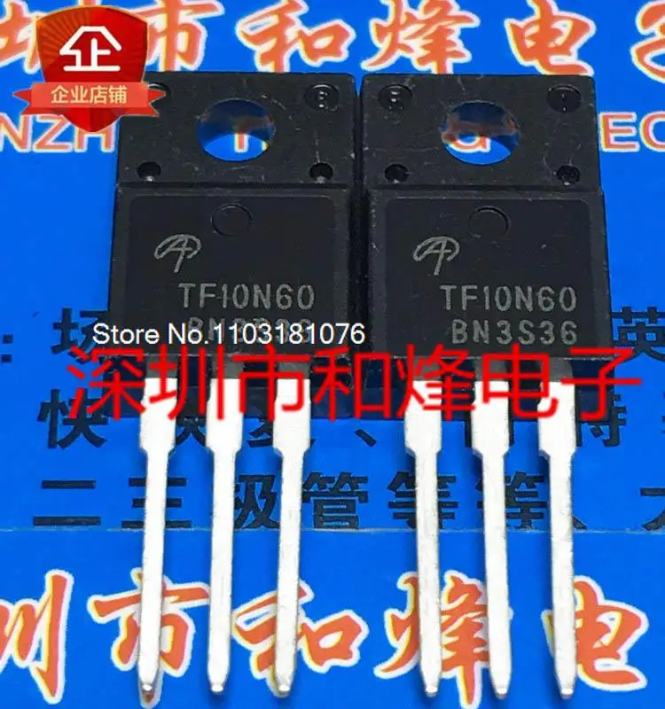 

(20PCS/LOT) TF10N60 AOTF10N60 TO-220F 600V 10A New Original Stock Power chip