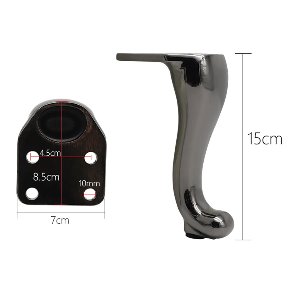 Description Picture 3 of item4pcs Furniture Legs Aluminum Alloy Replacement Foot for Sofa TV Stand Bathroom Cabinet Dresser Metal Coffee Table Feet 15cm