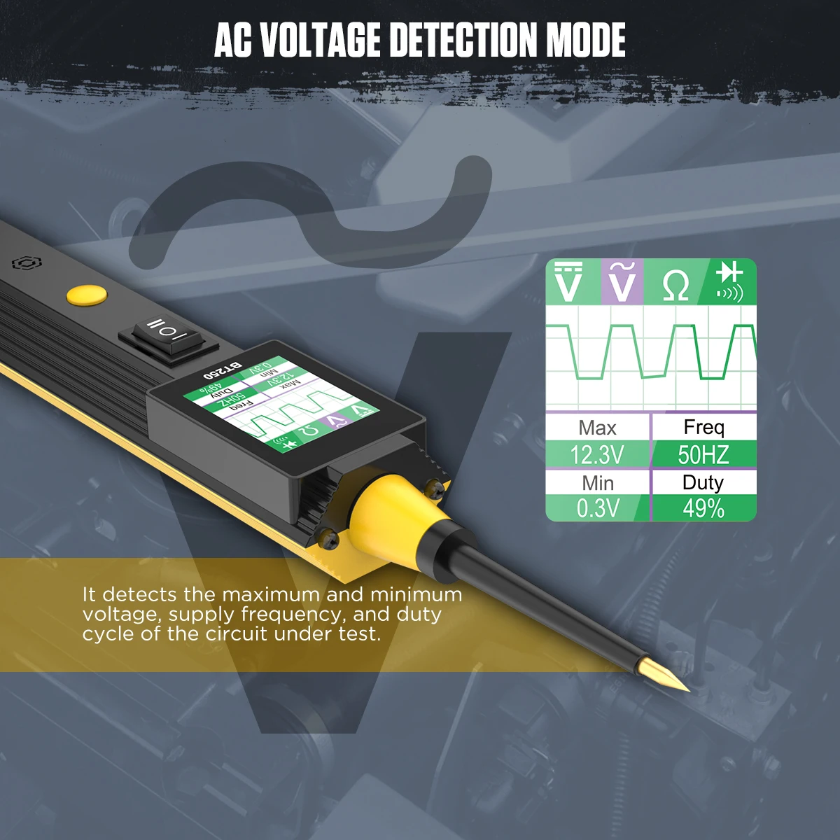 AUTOOL BT250 Circuit Tester Powerscan 6-30V Automative Power Probe Kit LED Display Voltage Polarity Locator Diagnostic Tool car battery trickle charger