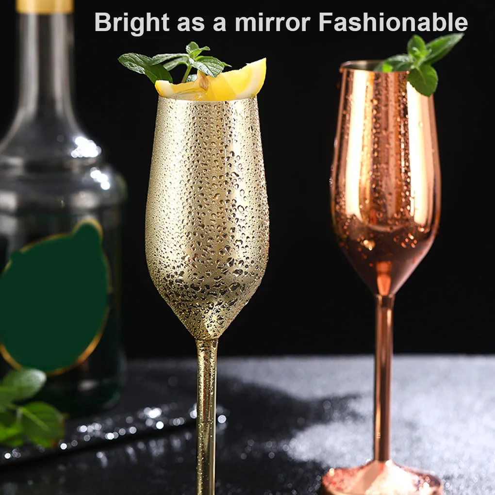 New 500ml Stainless Steel Goblet Champagne Cup Wine Glass Cocktail Glass Creative Metal Wine for Bar Restaurant