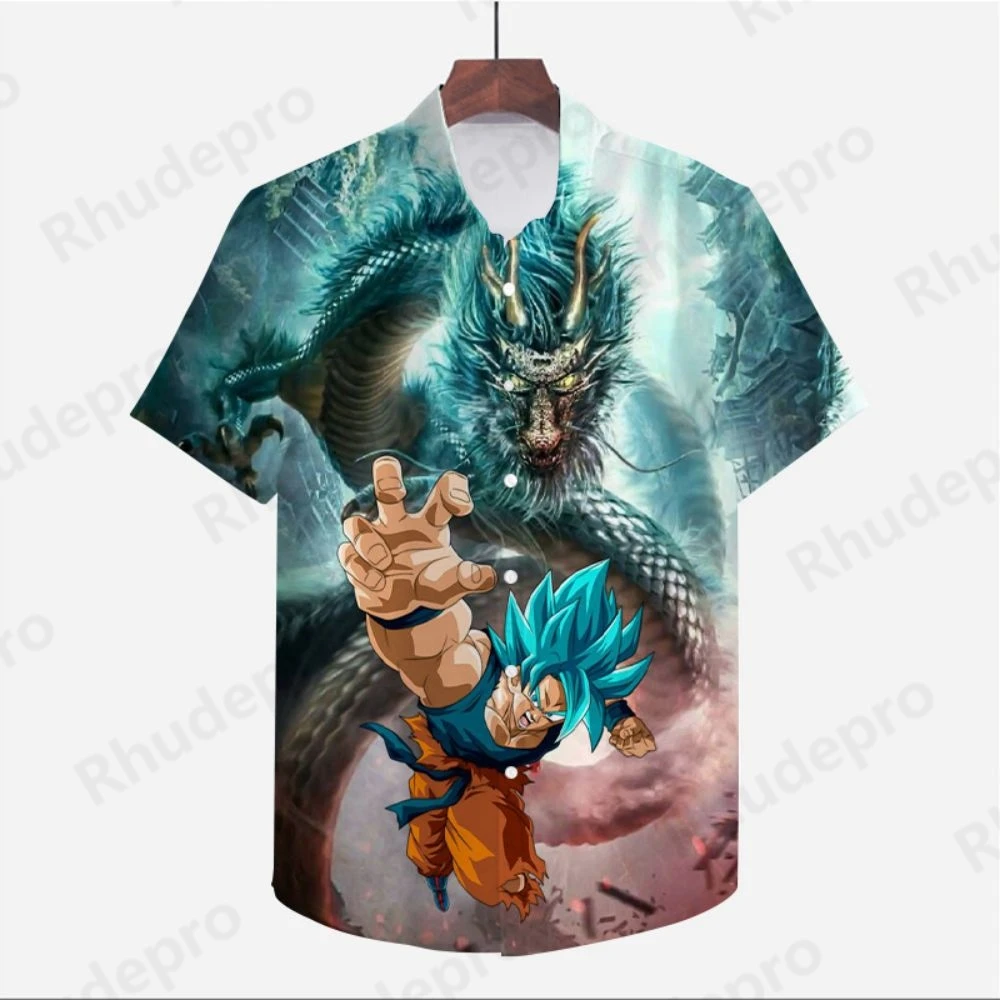 

Мужская одежда Dragon Ball Z, милая рубашка 2024 Y2k, Приморское путешествие, Гоку, аниме, высокое качество, Харадзюку, супер Сайя, крутая пляжная одежда